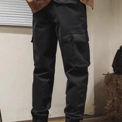 New Style Men's fall large pocket label trousers men's n-style loose casual Harlan corset overalls