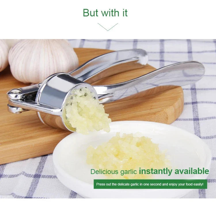 Description Picture 5 of itemGarlic Press Mincer Stainless Steel Multifunction Crusher Kitchen Cooking Ginger Squeezer Masher Handheld Ginger Mincer Tools