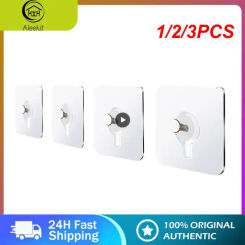 1/2/3PCS Self Adhesive Transparent Hooks For Photo Frame Bathroom Door Wall Picture Hook Hanger Stickers For Kitchen Storage
