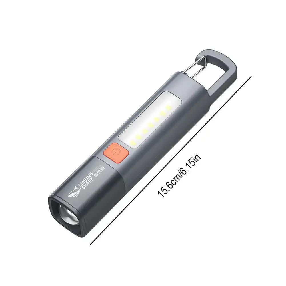 Description Picture 4 of itemPortable LED Flashlight USB Rechargeable With Hook Zoomable Torch Outdoor Camping Hiking Long-range Emergency Lantern