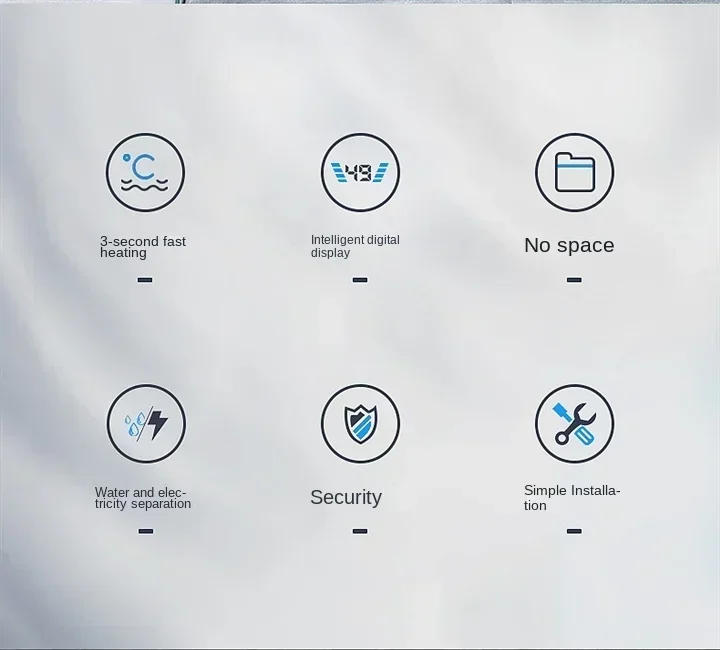 Description Picture 3 of item110V/220V Compact Kitchen Aid Instant Demand Water Heater with Bathroom Shower Head and Temperature Control AM