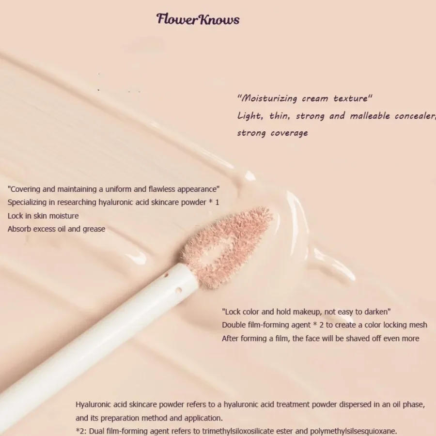 Description Picture 6 of itemFlower Knows Midsummer Concealer Lightweight Cream With Hyaluronic Acid,Liquid Highlighter For Dark Circles & Redness 0.21 fl.oz