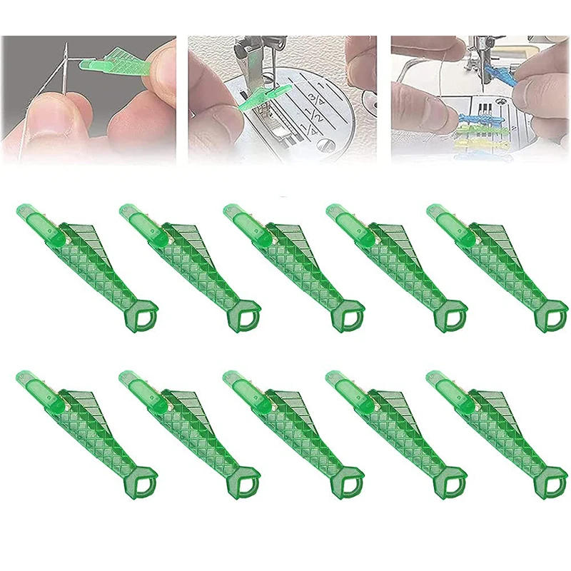 Description Picture 6 of item3/5/10Pcs Auto Needle Threader Fish Type Sewing Tools Green Punch Needle Hand Machine Sewing Thread Device Accessories