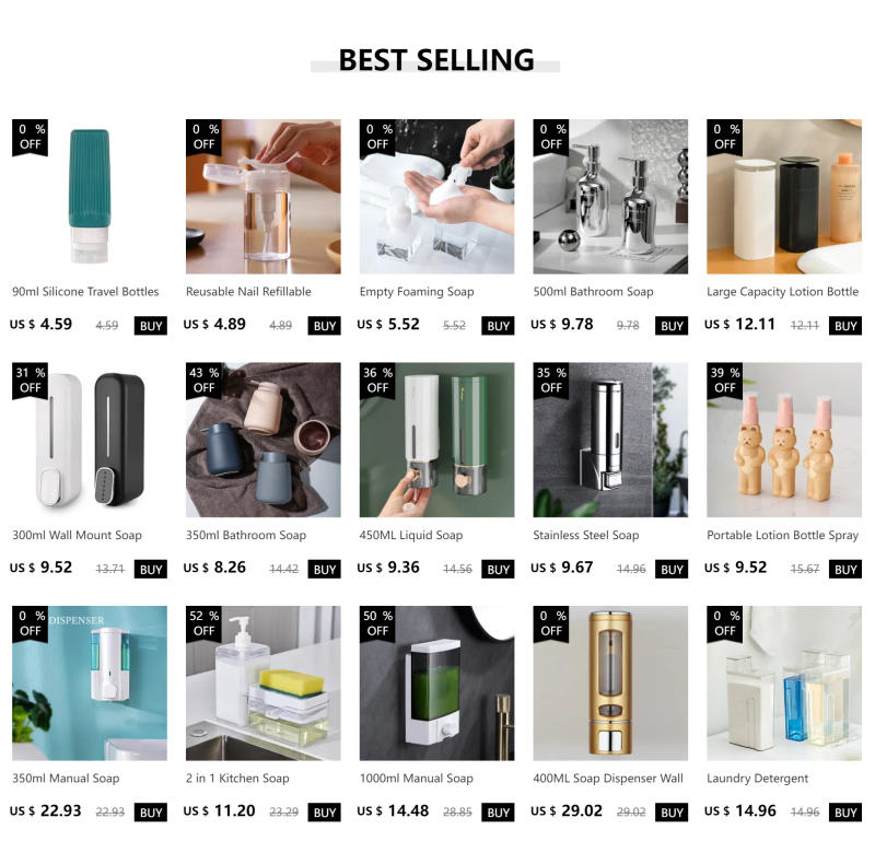 Description Picture 2 of item300/500ml Bathroom Soap Dispensers Refillable Lotion Shampoo Shower Gel Holder Portable Travel Dispenser Empty Bath Pump Bottle