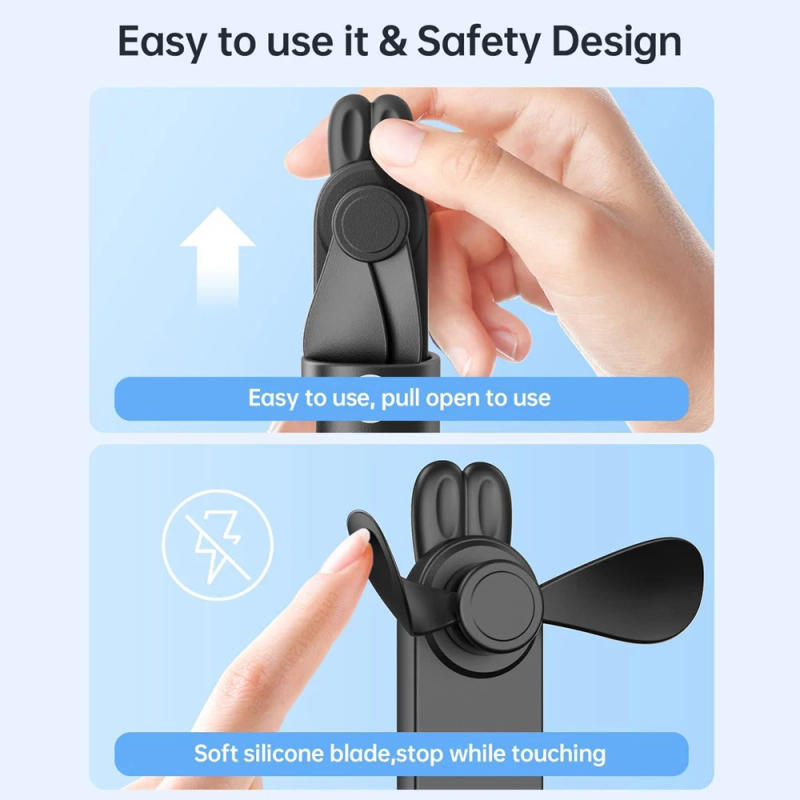 Description Picture 5 of itemPortable Handheld Fan Mini Rechargeable Hand Fan Small Personal USB Foldable Fan Pocket Fan with Power Bank