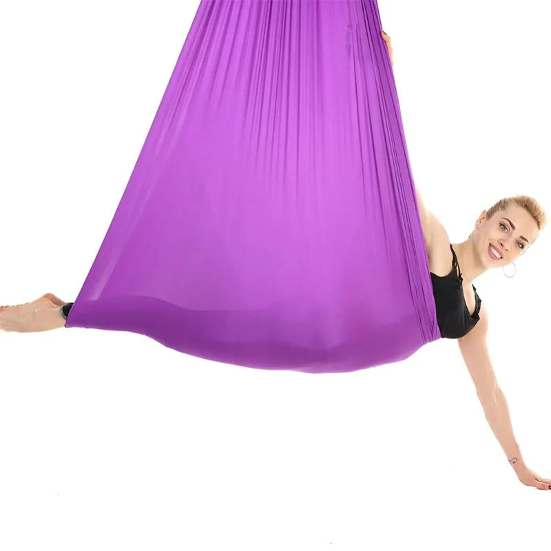 Description Picture 5 of item4*2.8m Full Set Aerial Silk Yoga Hammock Inversion Traction Exercises Anti-Gravity Yoga Pilates Trapeze Swing