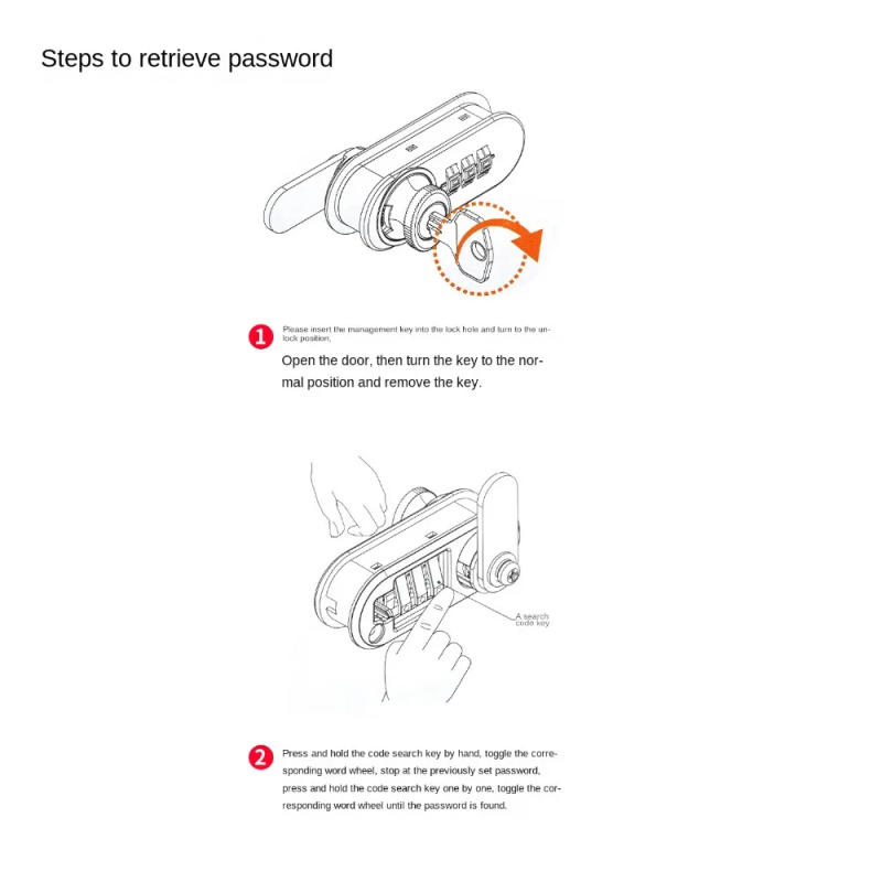 Description Picture 6 of itemZinc Alloy Mechanical Password Lock 3 Digital Code Anti-theft Combination Lock Furniture Hardware Drawer Lock Cabinet Mailbox