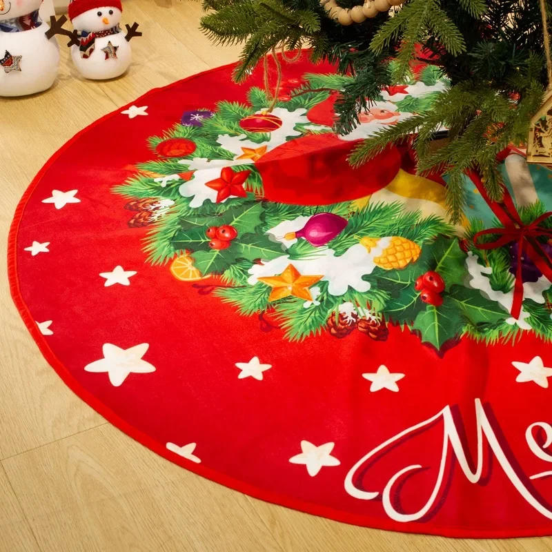 Description Picture 5 of itemLarge Christmas Tree Skirts 55/62/75CM Santa Claus Elk Snowman Xmas Tree Decor Foot Cover New Year Party Carpet Decor Base Mats