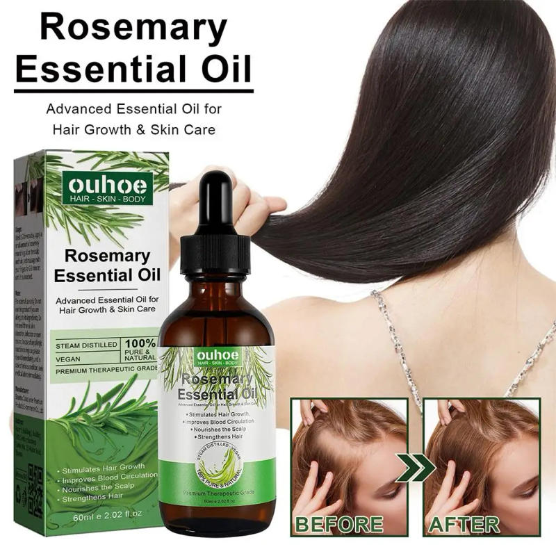 Description Picture 5 of itemRosemary Hair Care Essential Oil Nourishes Hair Roots Of Hair Repairing Improvement Solid Dense Bifurcation 30/50/60ml Hair C7Z6