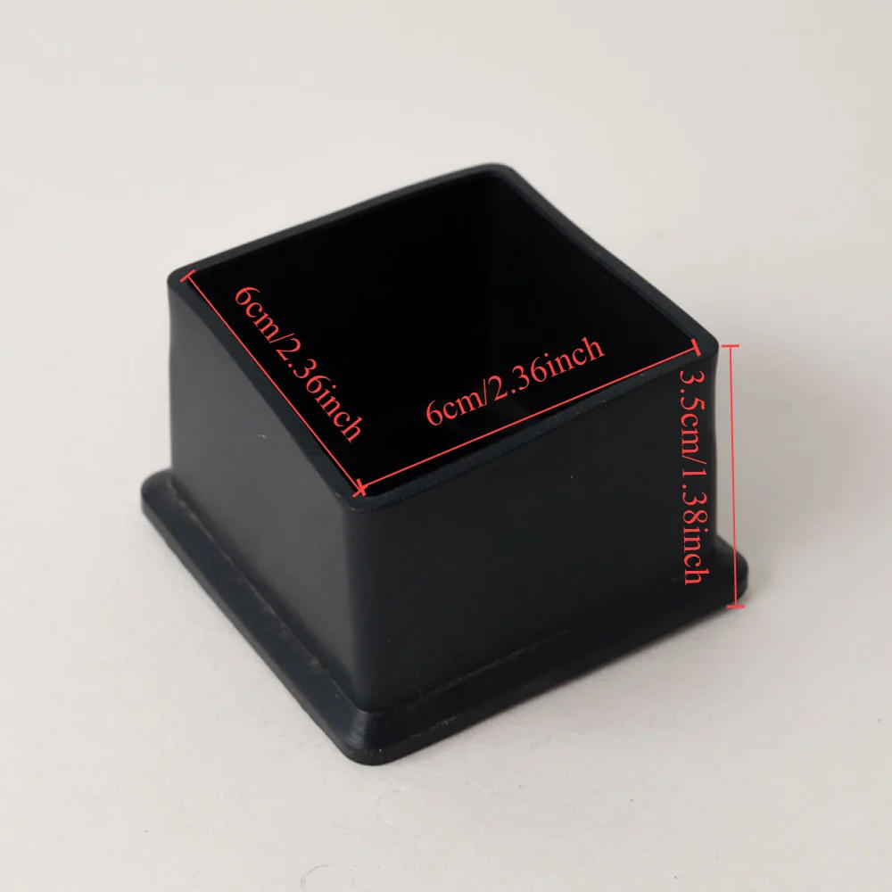 Description Picture 4 of item14-Pack Black Square Pvc Soft Rubber Tube Plugs - 60X60Mm Dust Seal End Caps For Pipes, Bolts & Furniture Protection