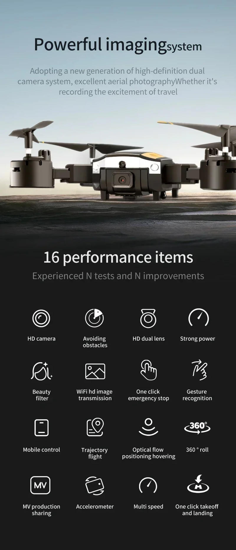 Description Picture 6 of itemXiaomi T6 Drone 8k Profesional 4K HD GPS Camera Obstacle Avoidance Aerial Photography Optical Flow Foldable Quadcopter Gift 1KM