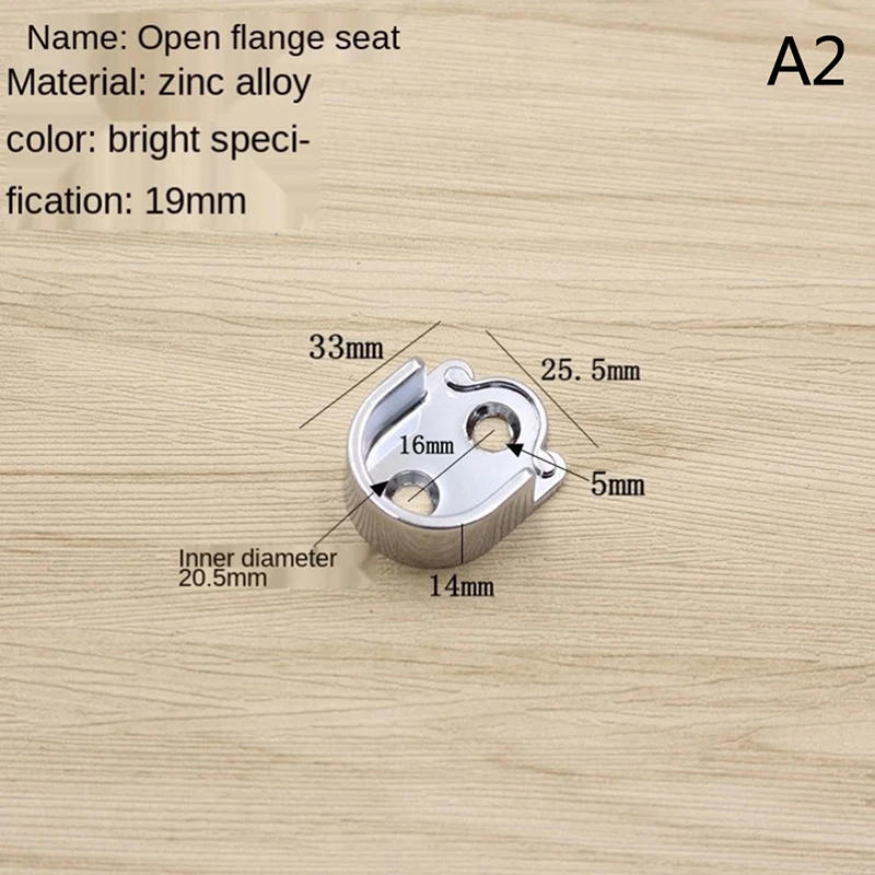 Description Picture 6 of item1pcs 16/19/22/25mm Diameter Stainless Steel Closet Rod Wardrobe Pipe Curtain Hanging Rail Rod End Support U-Shaped Rod Bracket