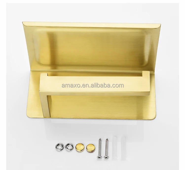 Description Picture 6 of itemToilet Tissue Holder Phone Shelf Brushed Gold Hanging Paper Towel Rack