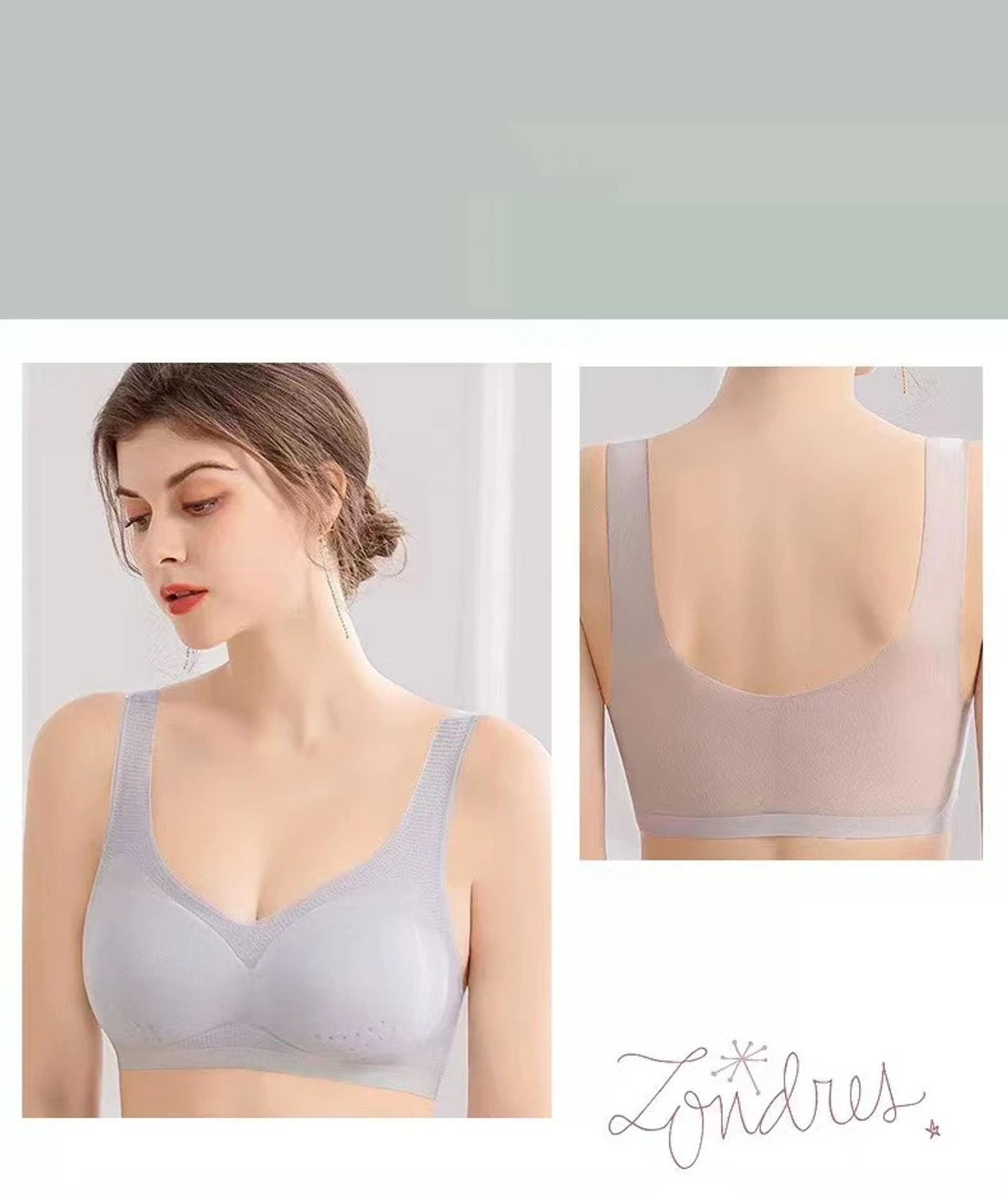 Description Picture 3 of itemUltra-thin Seamless Women's Underwear Shows Small Anti-sagging No Steel Ring Large Size Beautiful Back Bra Nude Thin Section