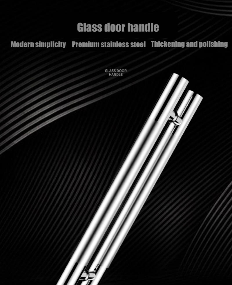 Description Picture 2 of itemGlass Door Handle Stainless Steel Rose Black Titanium With Or Without Frame KTV Door Handle And Sliding Wooden Door