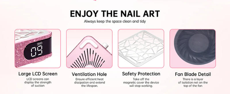 Description Picture 5 of itemNail Dust Collector extractor de polvo para unas Powerful Vacuum Fan Vent Dust Collector Extractor Dust Suction Machine forNails