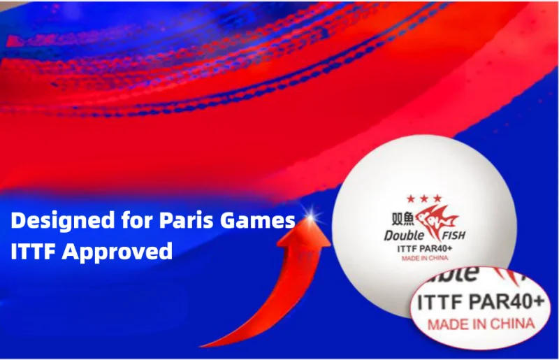 Description Picture 5 of item6 Pcs/Box Double Fish Ping Pong Balls PAR40+ 3 Star Official Table Tennis Balls for Paris International Games