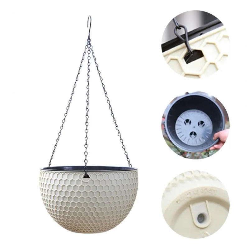 Description Picture 3 of itemHanging Flower Basket Resin Plant Hanger Multifunctional Practical Outdoor Garden Hanging Plant Pot for Restaurant