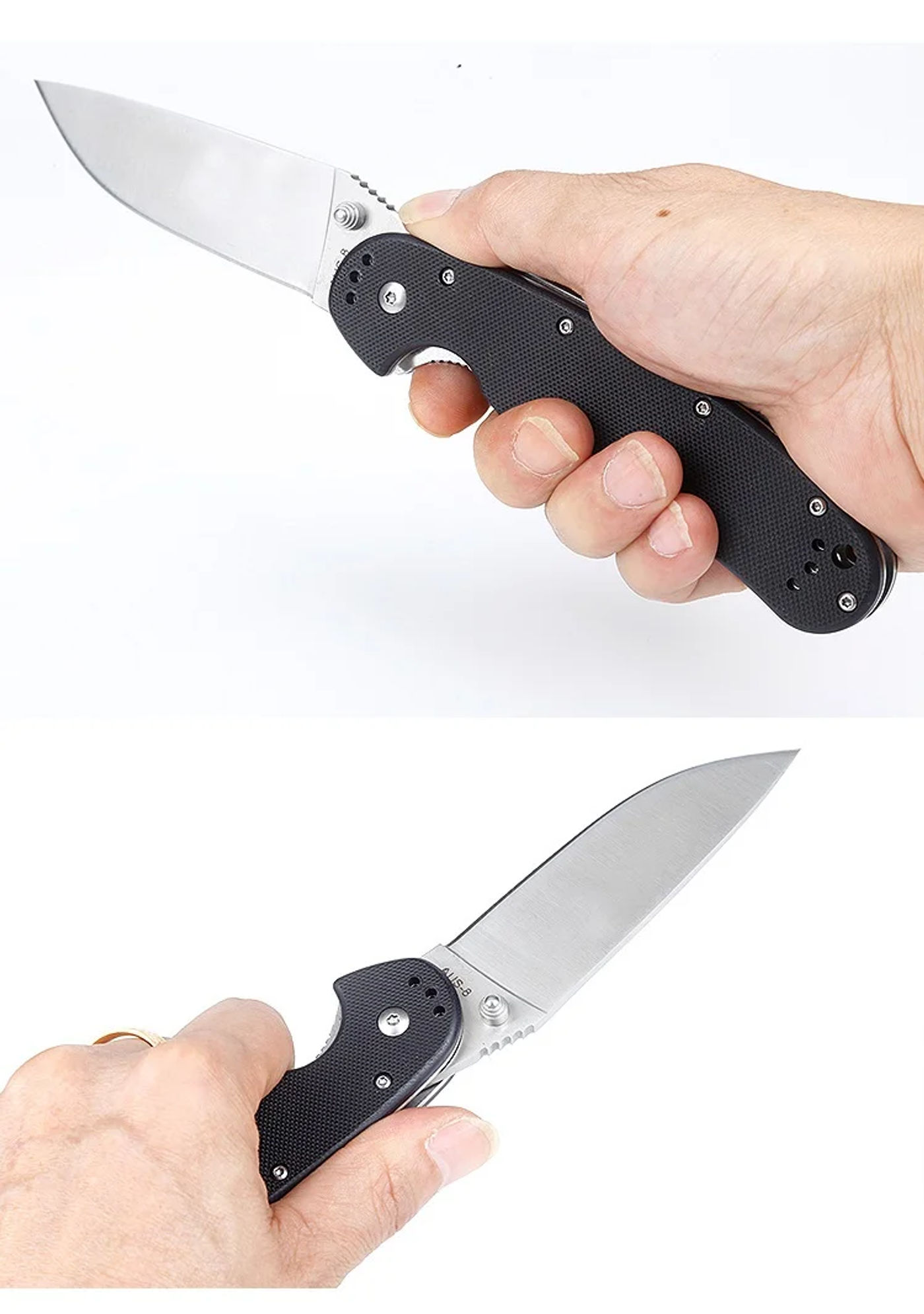 Description Picture 4 of itemRAT Hunting Folding Pocket Knife AUS-8 Tactical Survival Outdoor Camping EDC Tools G10 Handle Combat Rescue Multi Knives