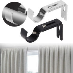 Home Curtain Rod Holder Drapery Rod Holders Rod Bracket for Wall Adjustable Curtain Rod Brackets