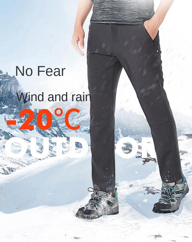 Description Picture 2 of itemCharge pants for men, plush insulation for autumn and winter, oversized outdoor sports, waterproof hiking clothes for women