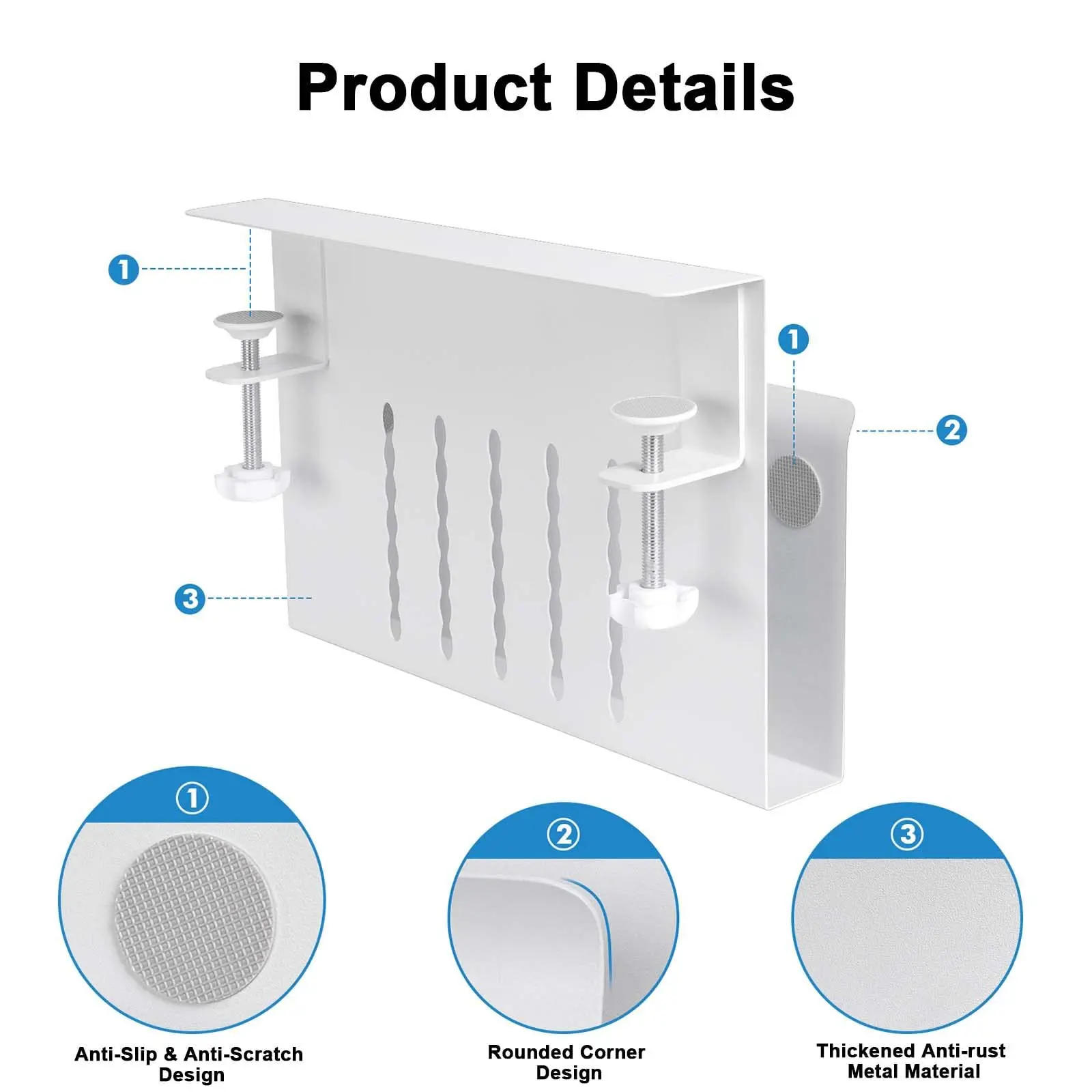 Description Picture 5 of itemLaptop Storage Stand Table Sides Laptop Rack Charging Cooling Stand Tray Under Desk Table Organizer Tablet Rack for IPad Laptop