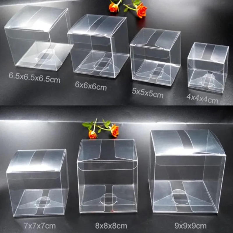 Description Picture 2 of itemSquare Clear PVC Boxes Gift Packaging Box for Candy/Chocolate/Toys/Jewelry/ Display Storage Wedding Party Favor Gift Packing Box
