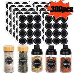 300/60PCS Waterproof Spice Jars Labels Stickers Kitchen Condiment Organizer Label Seasoning Glass Bottle Containers Sticker Tags