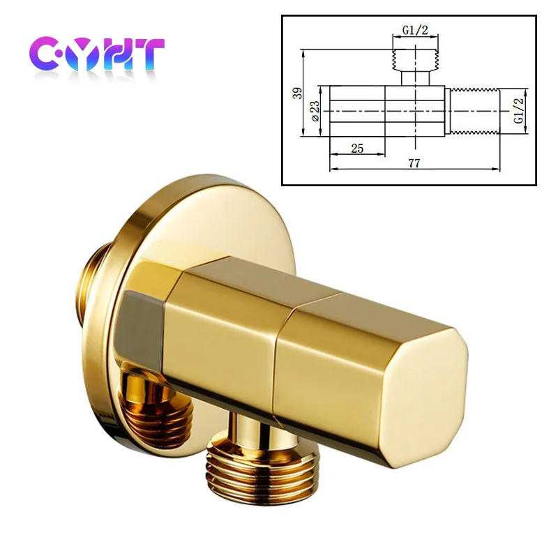 Description Picture 2 of itemAll Copper Octagonal Valve 4 Points Wall Water Outlet on-off Valve Bathroom Cold and Hot Control Water Stop Valve Switch Plating