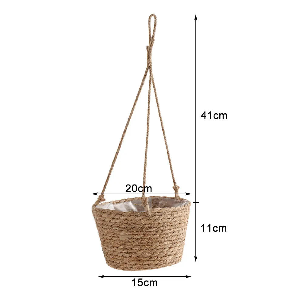 Description Picture 6 of itemGarden Hanging Planter Macrame Plant Storage Basket Jute Rope Woven Indoor Outdoor Flower Pot Holder Plant Hangers Home Decor