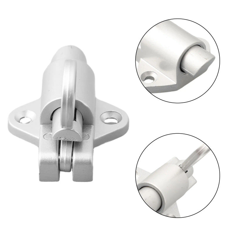 Description Picture 5 of item1pc Self Closing Aluminum Alloy Gate Security Pull Ring Spring Bounce Door Bolt Latch Lock Home Hardware Replacement Patrs