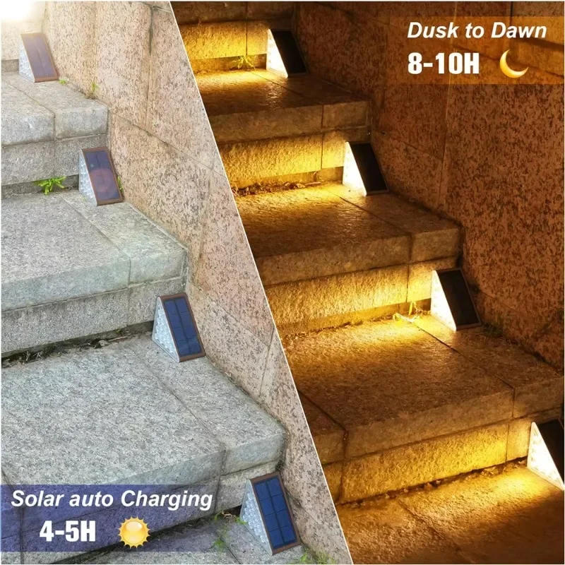 Description Picture 3 of itemLED Solar Step Lights Waterproof Outdoor Stair Lights Solar Deck Lights Decor IP67 for Yard Patio Garden Walkways Decoration