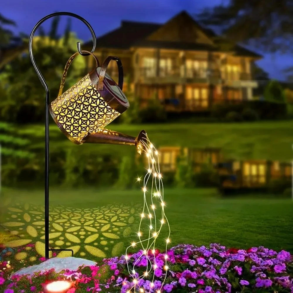 Description Picture 3 of itemFLSTAR FIRE Solar Watering Can Light Outdoor LED Hanging Kettle Lantern Waterproof Garden Decor Retro Waterfall Landscape Lamp