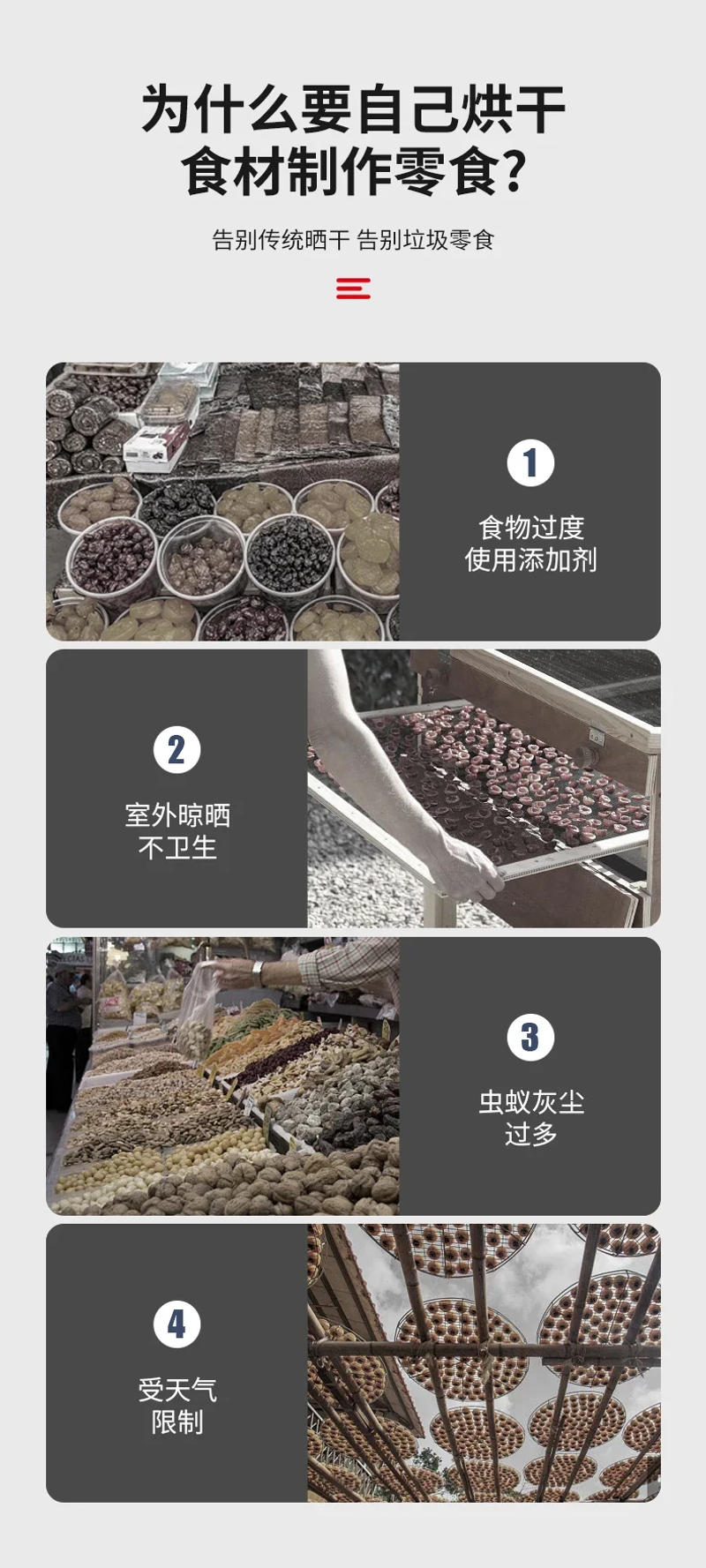 Description Picture 4 of itemFruit Dehydrator Drying Box Food Household Large and Small Food Pet Snacks Jerky Dried Fruit Fruit and Vegetable Dehydrator