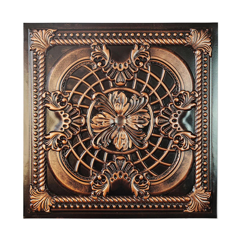 Description Picture 4 of item10pcs Artistic 3D Ceiling Tiles Wall Penels Emboss Interior Decorative Board for Cafe Club PL31 Traditional copper PAINTSDECOR
