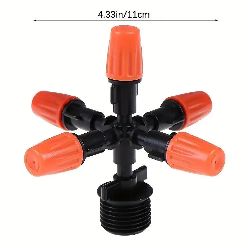 Description Picture 4 of item3 Pcs/Pack Five-Head Atomized Nozzle 4-Point-Nozzle Garden Irrigation Flower Watering Greenhouse Agricultural Dust Removal