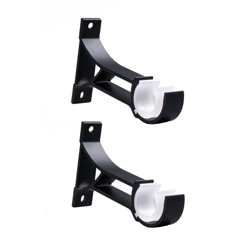 Description Picture 4 of item2pcs Window Drapery Ceiling Hanging Holder Wall Curtain Rod Bracket Set Side Top Mounted Fits 1 inches Rod