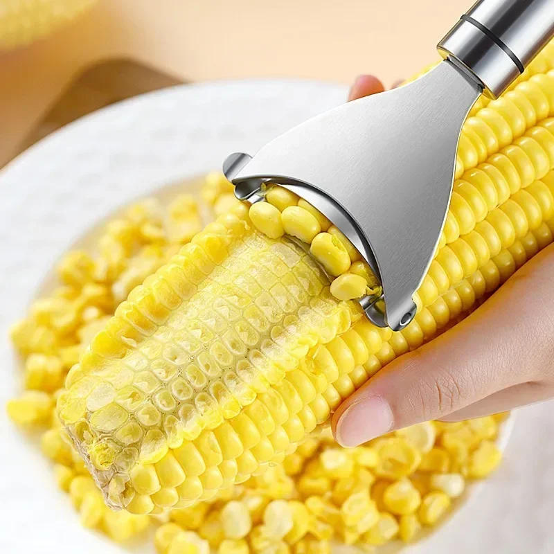 Description Picture 5 of itemCorn Stripper Stainless Steel Manual Corn Planer Cob Stripper Reusable Corn Peeler Thresher Kitchen Fruit Vegetable Gadget Tool