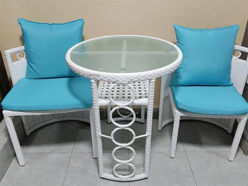 Description Picture 3 of itemBalcony Coffee Table Courtyard Garden Furniture PP Rattan Chair Furniture Waterproof Outdoor Patio Furniture Set Leisure Set
