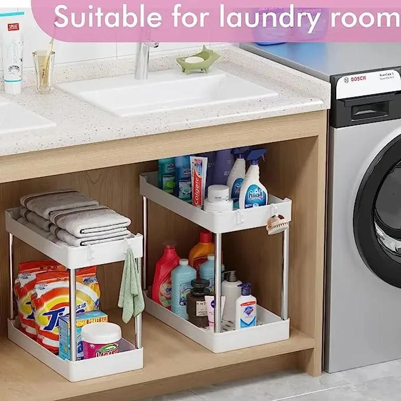 Description Picture 5 of item2 Tier kitchen Organizer Under Sink Organizer Drawer Organizers Storage Rack Cabinet Organizer Storage Holder Kitchen Spice Rack