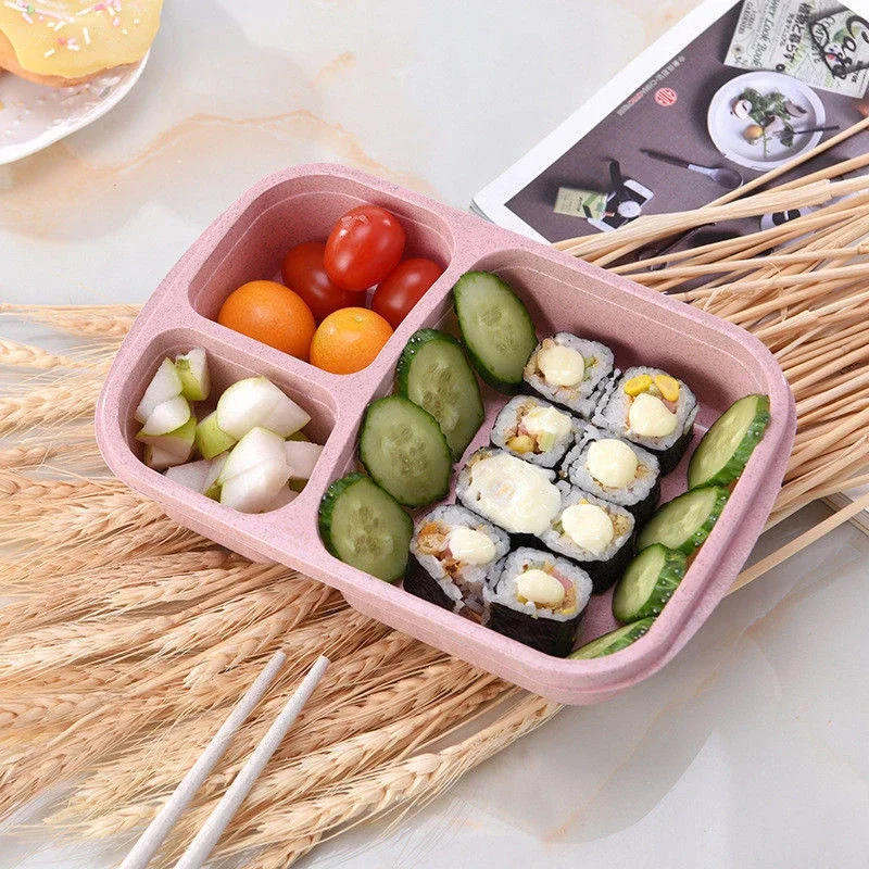 Description Picture 4 of itemLeak Proof Lunch Box 3 Compartment Lunch Box with Lid Healthy Material Portable Fruit Food Storage Container Kids Lunch Box