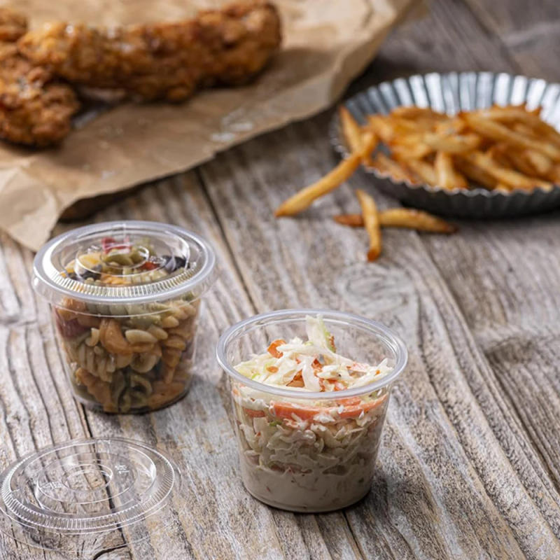 Description Picture 4 of itemClear Disposable Plastic Portion Cups With Lids, Small Mini Containers For Portion Controll, Jello Shots, Meal Prep, Sauce Cups