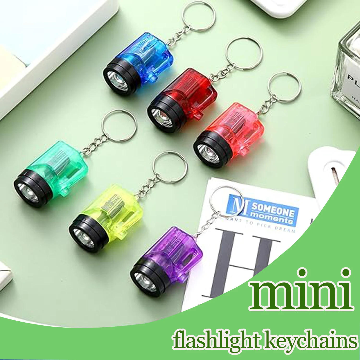 Description Picture 2 of itemMini Keychain LED Flashlight Portable Key Ring Luminous Light Small Miner's Lamp Bag Decorative Pendant Self-defense Light