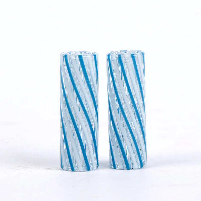Description Picture 5 of item5pcs 10x30mm Blue and White Glass Smoking Filter with 7 Holes Spiral Threaded Glass Mouthpiece Smoking Accessories