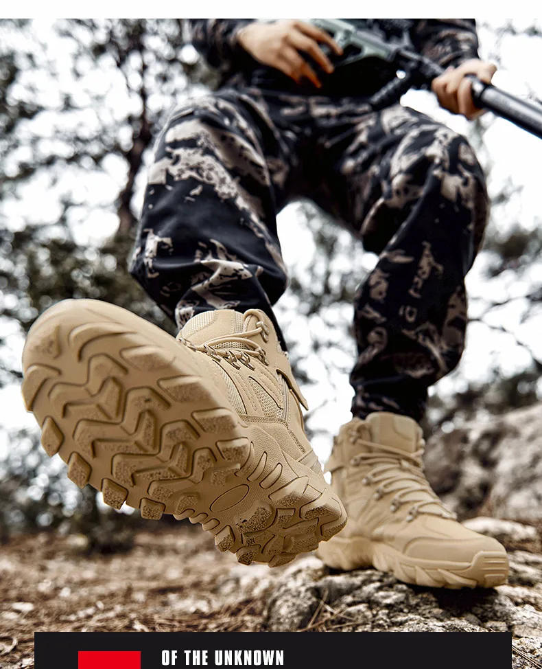 Description Picture 6 of itemUpgraded Tactics Combat Training Boots Male Outdoors Camping Anti-wear Rapid Response Hiking Shoes Fishing Hunting Sneakers Men