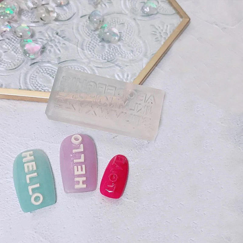 Description Picture 6 of item1Pc Letters 3D Acrylic Mold Nail Art Decorations Figure DIY Design Silicone Nail Art Templates Manicure Beauty Nails Art