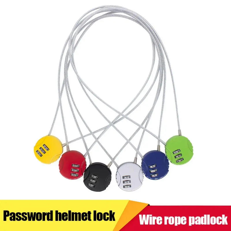 Description Picture 5 of itemExtended Wire Rope Digit Padlock Zinc Alloy Wire Rope Padlock Anti-theft Code Security Lock Password Motorcycle Helmet Lock