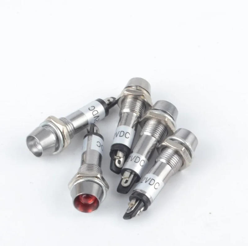 Description Picture 4 of item5pcs XD8-1 Metal Indicator lights 8mm Panel Power Signal lamp LED light Signal Convex lamp 12V 24V 220V 5 colours