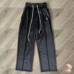 New  Top Level Version Suede Embroidered Vertabrae Sweatpants Men Women  Jogger Sweat Pants Terry Trousers