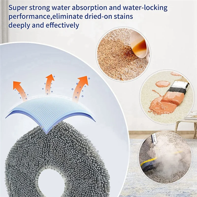 Description Picture 5 of itemB06B-For Eufy X9pro Robot Vacuum Cleaner Accessories Floor Mop Cleaning Rag Washable Cloth Pad